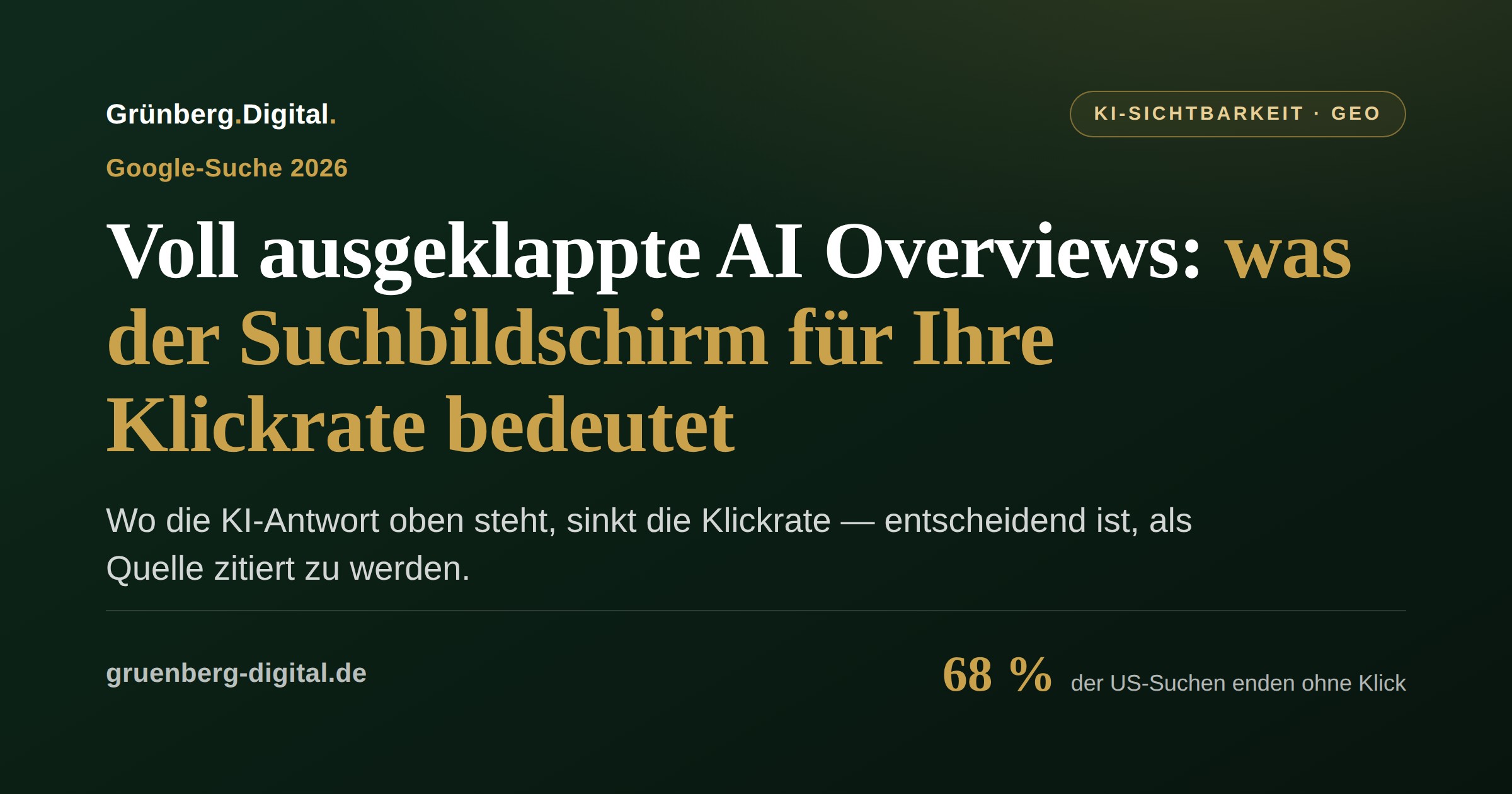 Fully expanded AI Overviews on the Google search screen in 2026 and their effect on SMEs’ click-through rate &ndash; Grünberg.Digital. AI Blog