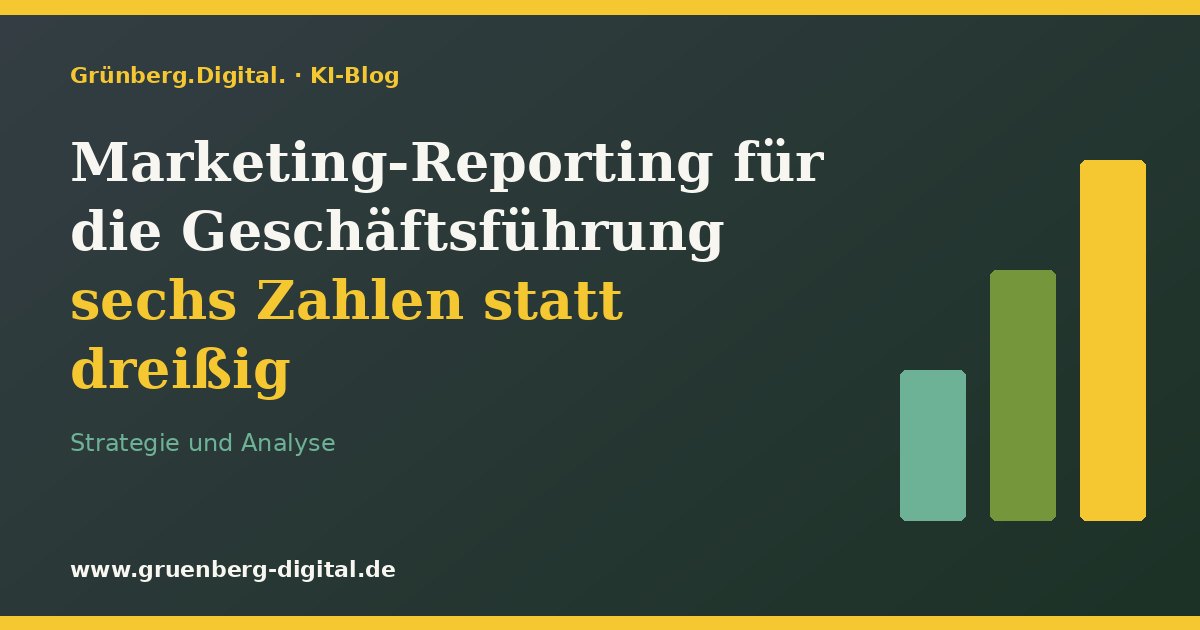 Marketing-Reporting für die Geschäftsführung: sechs Zahlen statt dreißig – Grünberg.Digital. KI-Blog